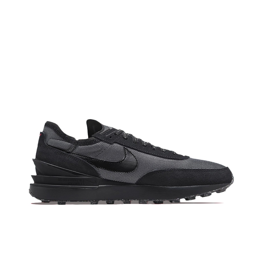 nike waffle one black reflective