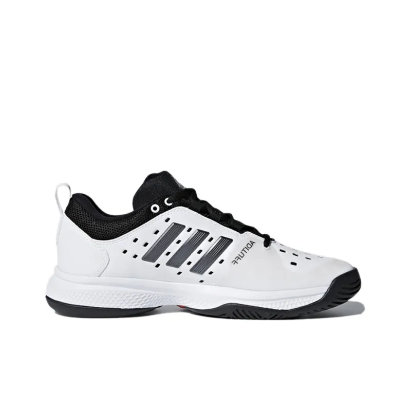 Adidas Barricade Classic Bounce Durable Cushioning Low Top Tennis Shoes Men's White Black-1
