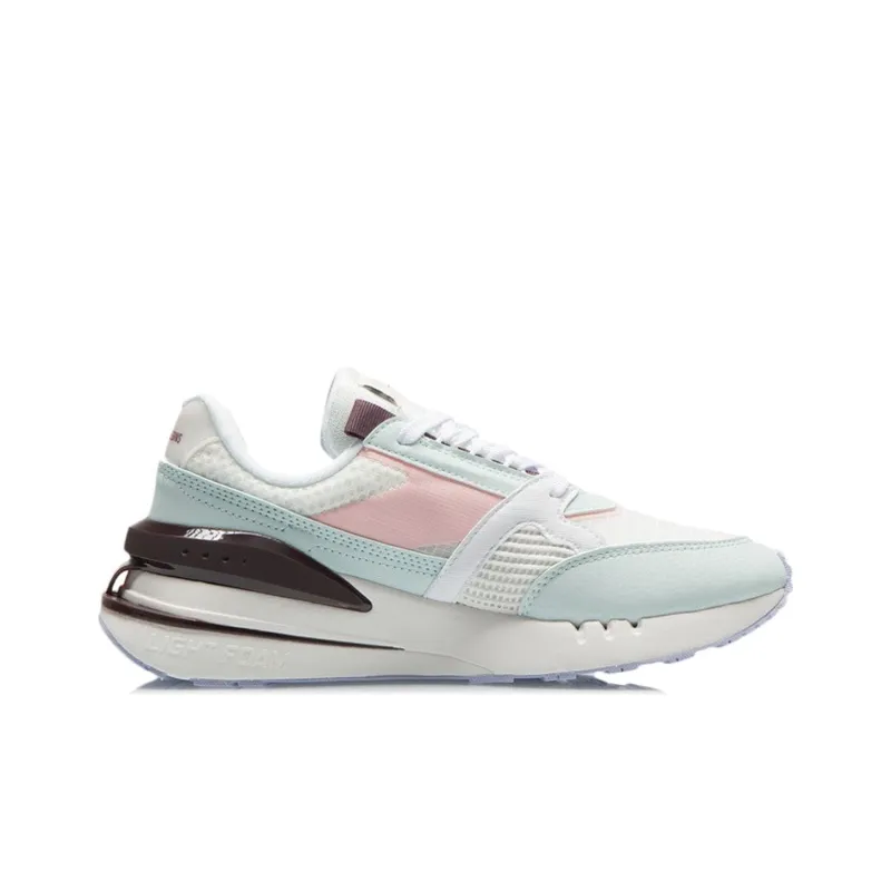 LiNing Anti-Slip And Wear-Resistant Lightweight Low-Top Running Shoes Women's White Blue-1