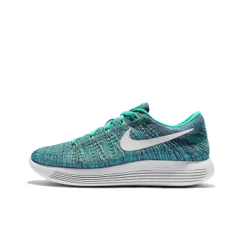 Nike LunarEpic Flyknit Cushioned Slip Resistant Breathable Low Top Running Shoes Women's Lake Green