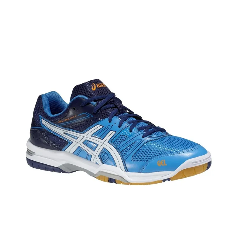 Asics Gel-Rocket 7 Wear-Resistant Low-Top Running Shoes Men's Blue White-1