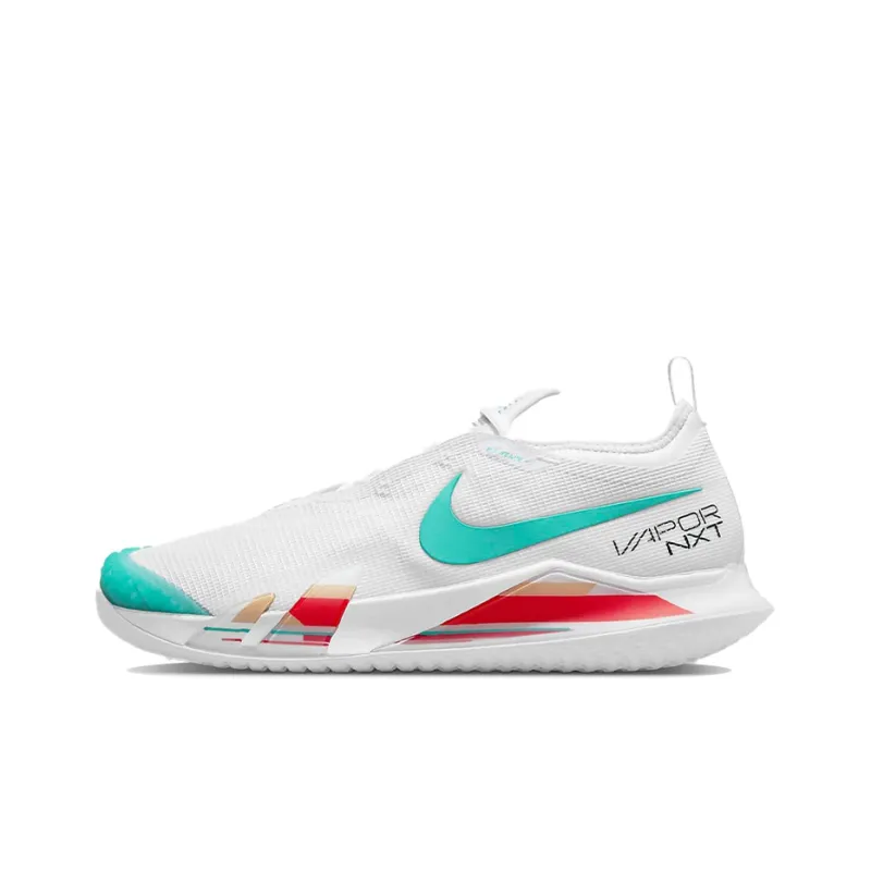 Nike Court React Vapor Nxt Hc White Habanero Red Pomegranate Washed Teal-0