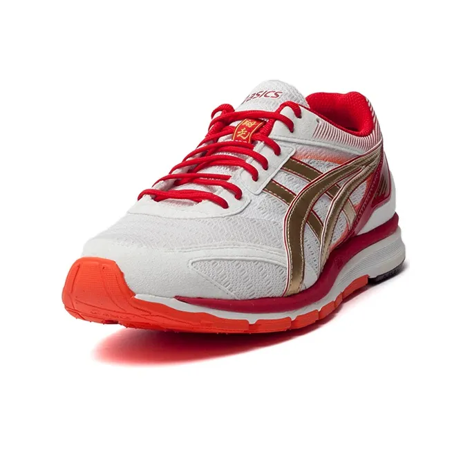 Asics Skysensor Glide 3 Anti-Slip And Wear-Resistant Breathable Low-Top Running Shoes Men's Red White Gold-2