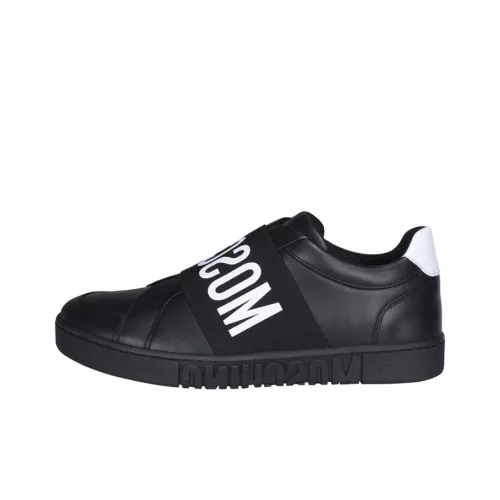 MOSCHINO Skateboard Shoes Men Low-Top Black