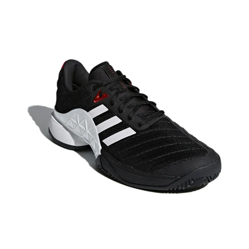 Adidas Barricade 2018 Abrasion-Resistant Low-Top Tennis Shoes Men's Black White-2