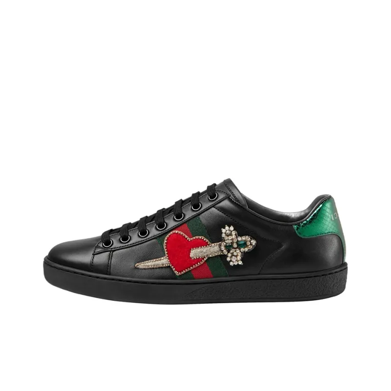 GUCCI ACE Stylish Skateboarding Shoes Women's Black-0