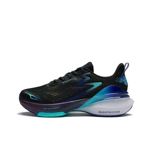 361° Phantom Night Starry Waterdrop Cushioning Anti Slip And Wear Resistant Low Top Running Shoes Black Blue