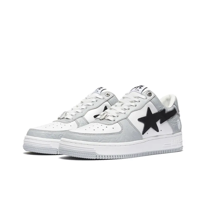 A BATHING APE STA Stylish Skateboarding Shoes Women's White Black-2