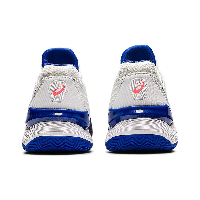 Asics Court FF 2 Novak Clay Breathable Low-Top Running Shoes Women's White Blue-4