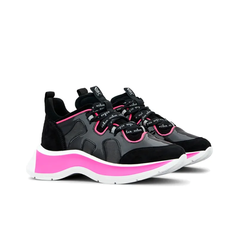 HOGAN H585 Cushioning Anti Slip And Wear Resistant Coverage Low Top Casual Shoes Women's Black-3