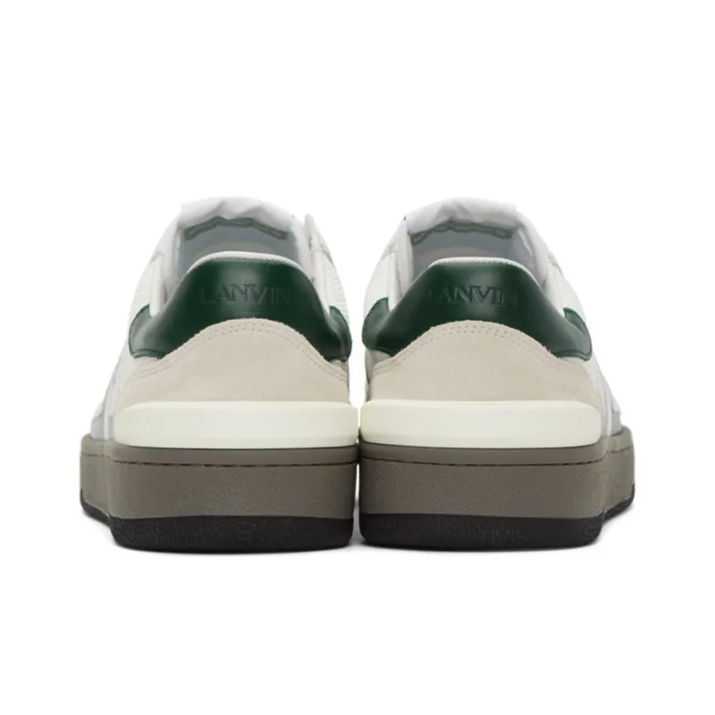 Lanvin Clay Low Top Stylish Skateboarding Shoes Women's White Green-4