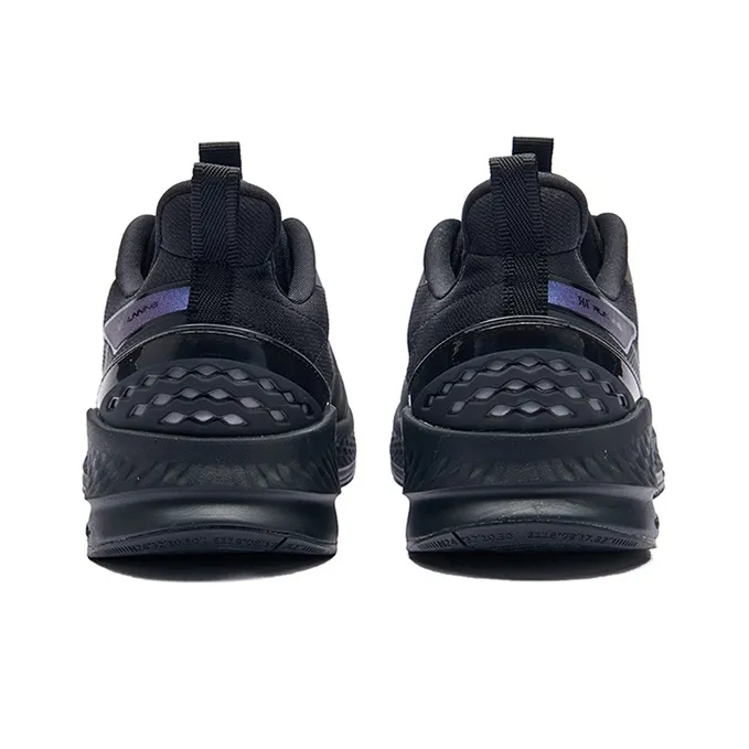 361° Cushioning Wear Resistant Low Top Running Shoes Men's Obsidian Black Comfortable-3