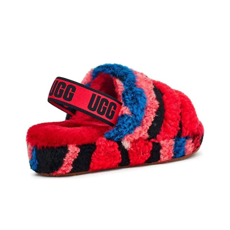 UGG Fluff Yeah Slide Cali Collage Red Women's-4