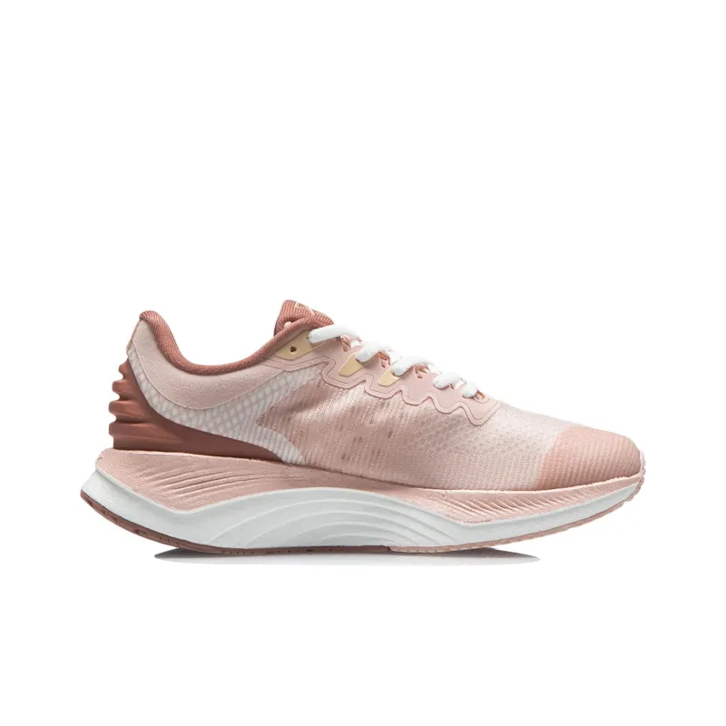 LiNing YueYing Cushioned Wear Resistant Slip Resistant Low Top Running Shoes Women's Peach Orange Pink-1