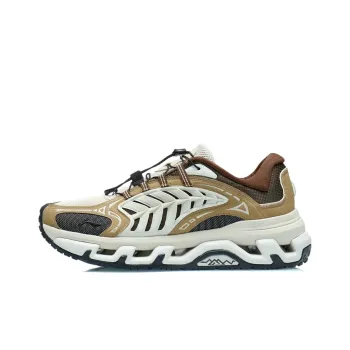 LiNing Mountains Scenery Breathable Low Top Running Shoes Men's Yellow Gray Green