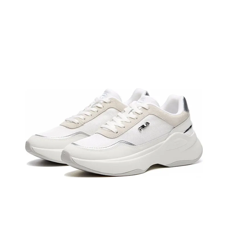 FILA Cushioned Slip Resistant Abrasion Resistant Breathable Low Top Running Shoes Women's Bright White-2