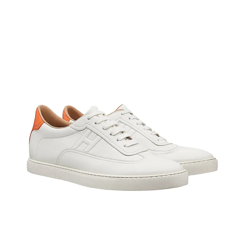 HERMES Quicker Low Top Stylish Skateboarding Shoes Men's White Orange-3