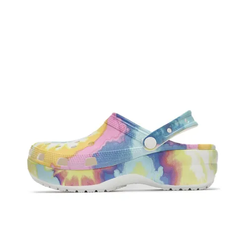 Crocs Classic Clog Clouds Tie Dye Printing Lightweight Cozy Sports Sandals Pink Blue Women's