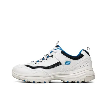 Skechers I Conik Cushioning Wear Resistant Low Top Running Shoes Men's White Black Blue