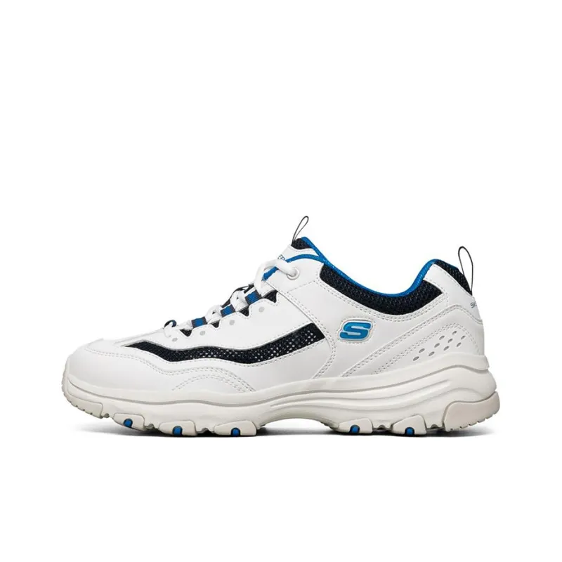 Skechers I Conik Cushioning Wear Resistant Low Top Running Shoes Men's White Black Blue-0