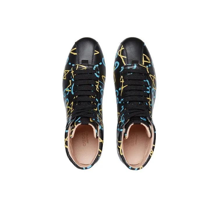 GUCCI Ace High-Top Graffiti Ghost Stars-3