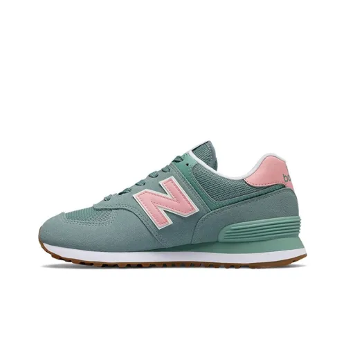 New Balance NB 574 Series Running Shoes Women's Low-Top Parrot Green/Soft Pink