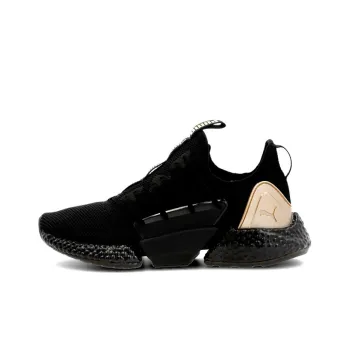PUMA Hybrid Rocket Cushioning Anti-Slip And Wear-Resistant Low-Top Running Shoes Women's Black Gold