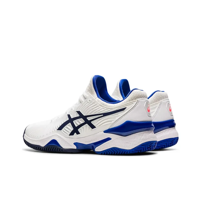Asics Court FF 2 Novak Clay Breathable Low-Top Running Shoes Women's White Blue-3