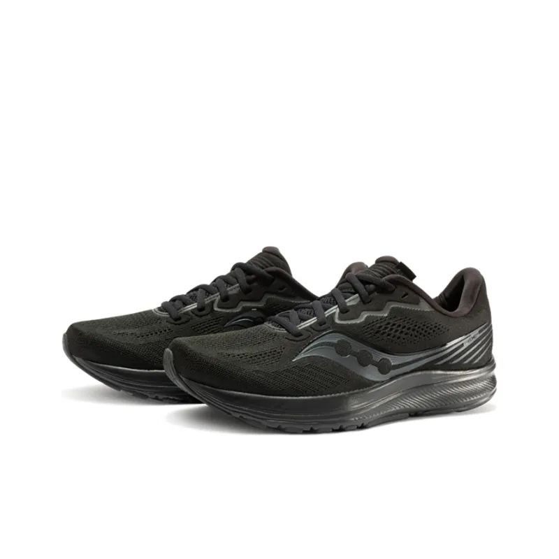Saucony Ride Yutu 14 Cushioned Wear-Resistant Support Low-Top Training Running Shoes Men's Black-2
