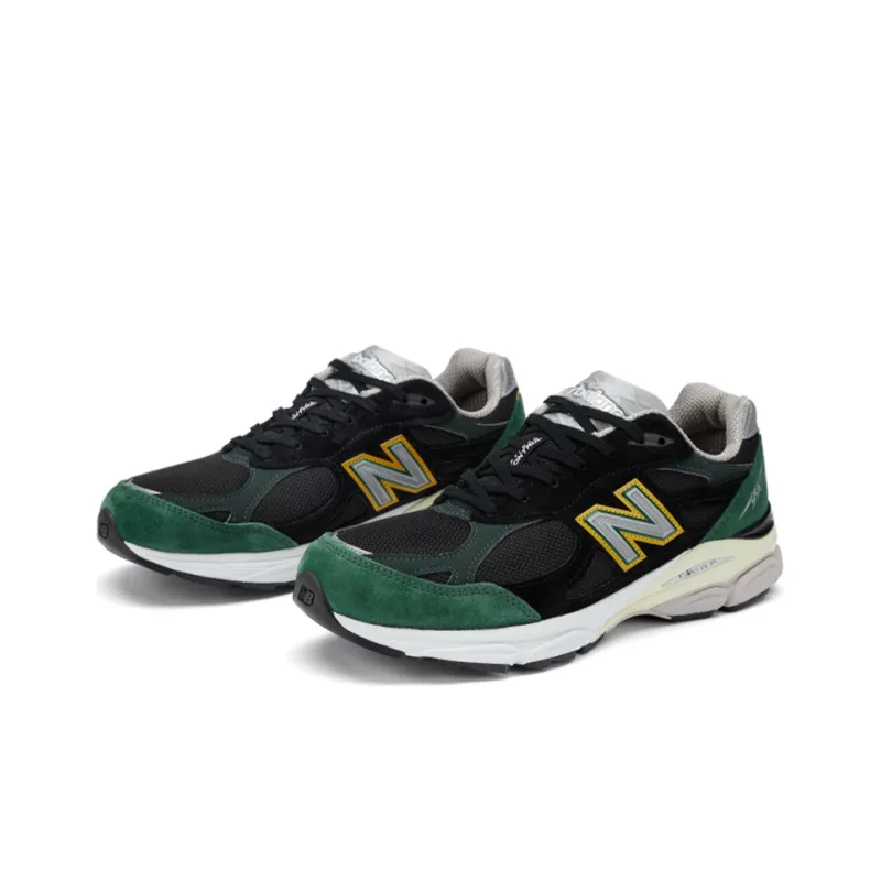 New Balance 990v3 MiUSA Black Green Yellow-1