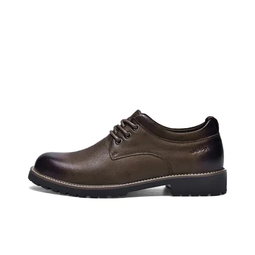 Jeep Dress Shoes Unisex Low-Top Dark Brown