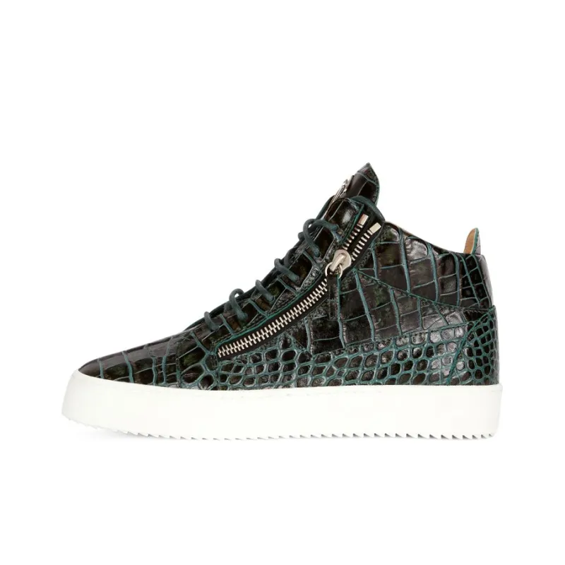 Giuseppe Zanotti/GZ Kriss Kriss Mid-Top Skateboard Shoes Men's Black Green-0