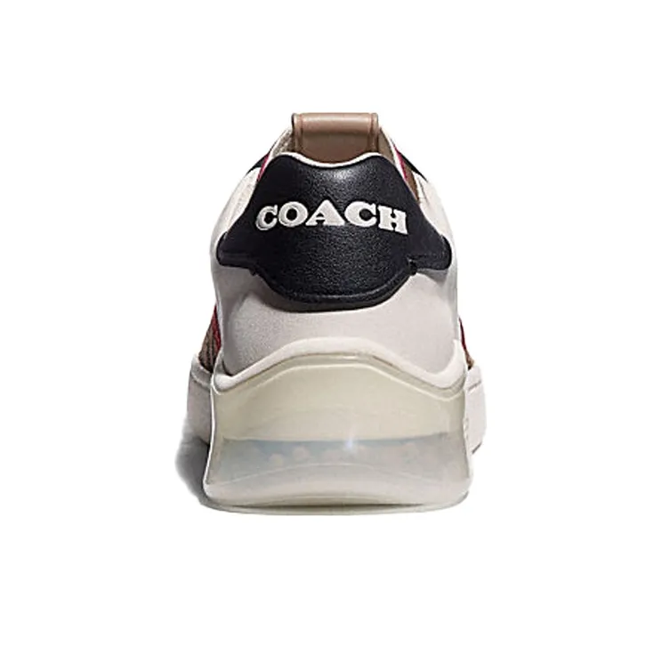 COACH CitySole Low Top Stylish Skateboarding Shoes Women's White Brown-4