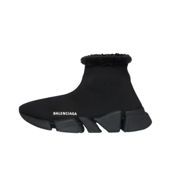 Balenciaga Speed 2.0 Recycled Fake Fur Black Women's