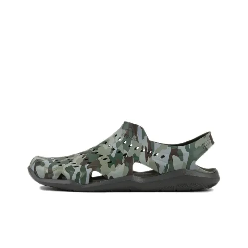 Crocs Swiftwater Camo Wave Sandals 'Green Brown'
