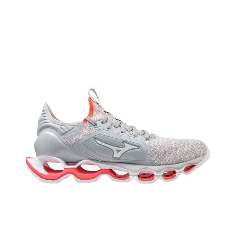 Mizuno Prophecy X Knit Cushioned Slip-Resistant Low-Top Running Shoes Women's White Red-1