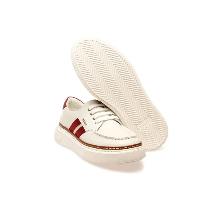 BALLY Skateboard Shoes Men Low Top White/Red-2