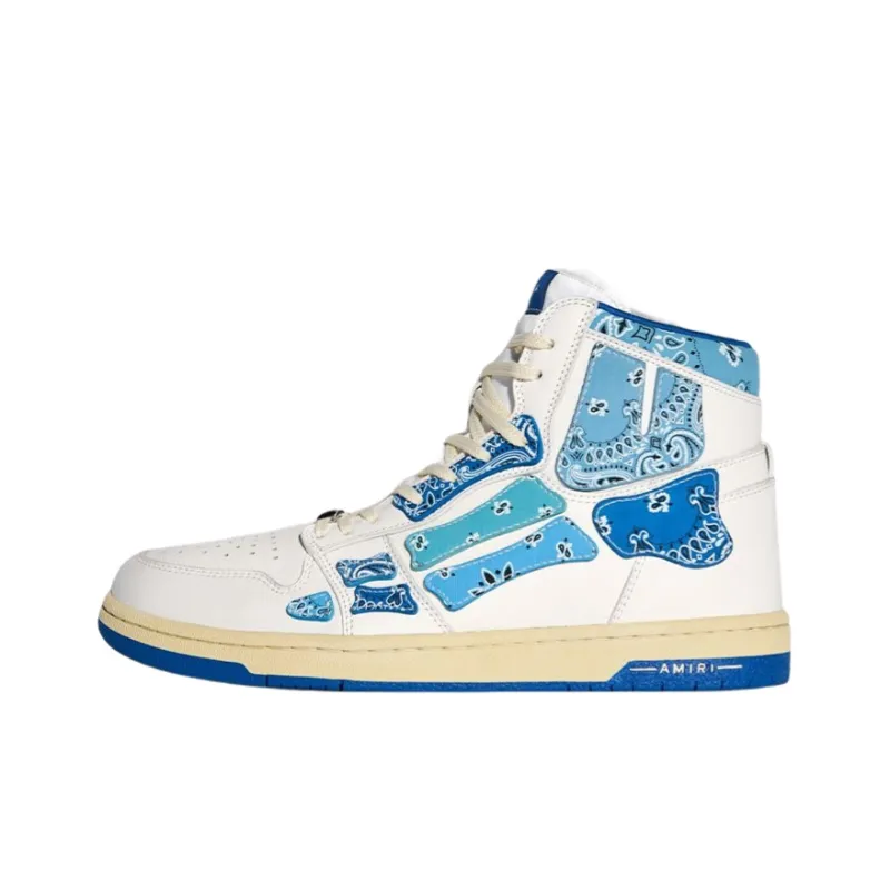 AMIRI Skel Top Hi Bandana White Blue-0