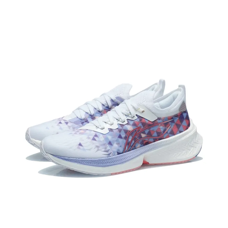 LiNing Feidian Discovery Breathable And Resilient Low-Top Running Shoes Women's White Blue-2