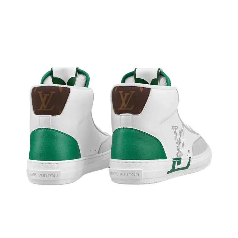 LOUIS VUITTON Charlie Ankle Sneakers 'Grey Green' Women's-4