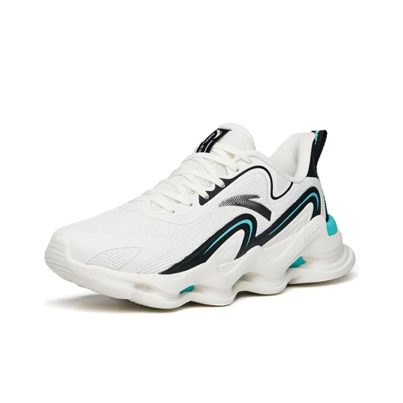 Anta Running Collection Cushioning Anti Slip Wear Resistant Breathability Low Top Running Shoes Men's White Black-1