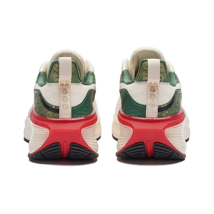 361° Galloping ENRG X Technology Cushioned Slip Resistant Abrasion Resistant Low Top Running Shoes White Green Red-3
