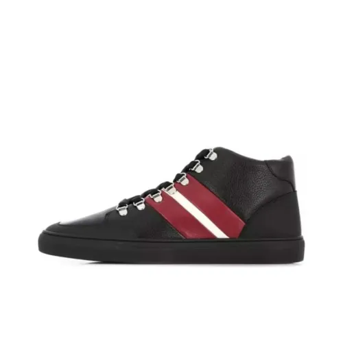 BALLY Skateboard Shoes Men Mid-Top Black/Red