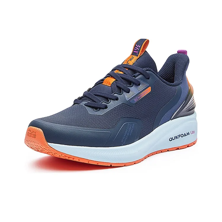 361° Fleece Lined Warm Cushioning Anti Slip And Wear Resistant Low Top Winter Padded Casual Shoes Men's Black Blue-2