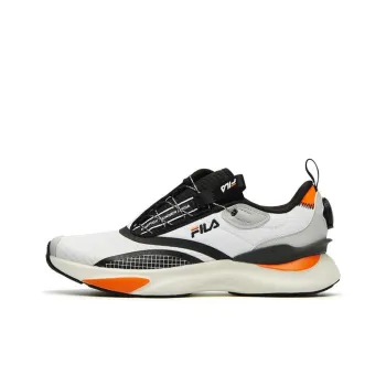 FILA Athletics Anti Slip And Wear Resistant Breathable Low Top Marathon Running Shoes Men's White Black Orange