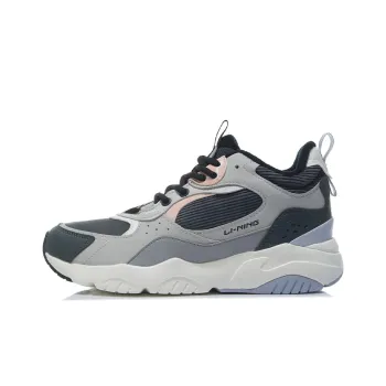 LINING Blazing Road Running Shoes Women's Low Top Microcrystalline Gray/Ebony Black/Thunderstorm Gray