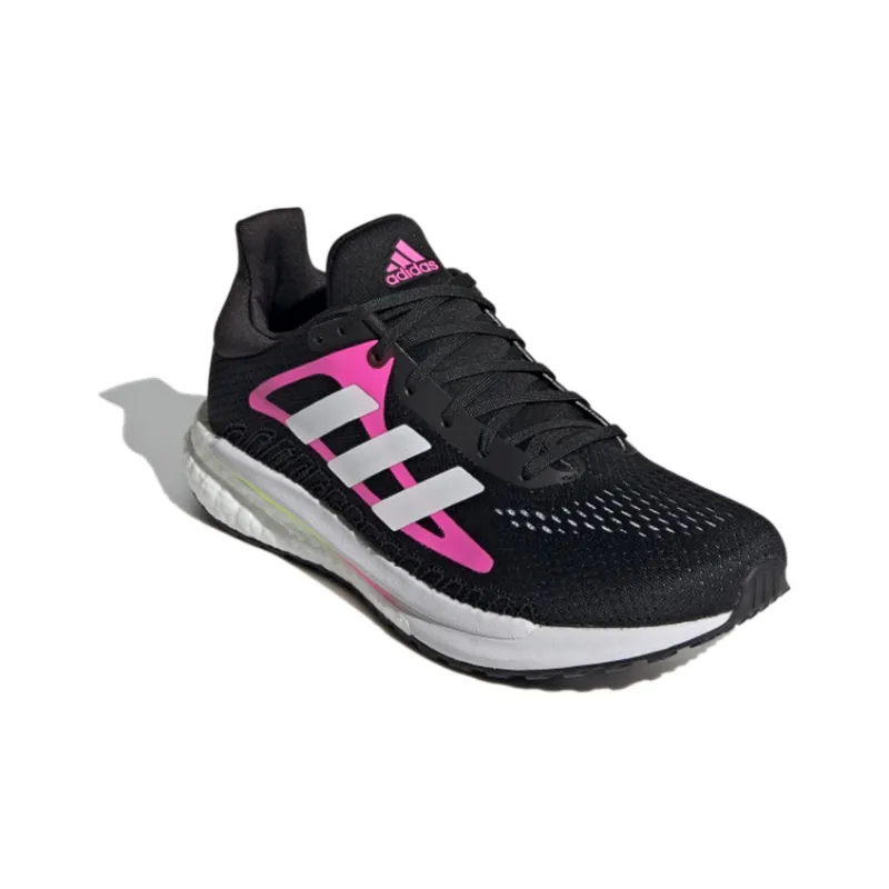 Adidas Solar Glide Anti-Slip And Wear-Resistant Breathable Low-Top Running Shoes Women's Black Pink Silver-2