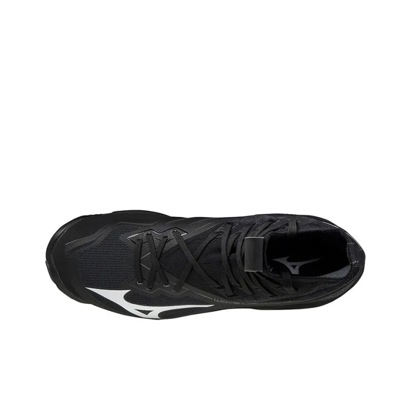 Mizuno Wave Lightning Neo Anti-Slip And Wear-Resistant Lightweight High-Top Running Shoes Unisex Black White-2