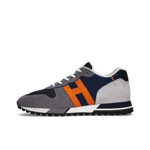 HOGAN H383 Casual Shoes Men Low-Top Gray Blue