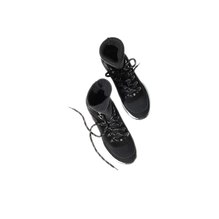 CHANEL High Top Casual Shoes Women's Black-3
